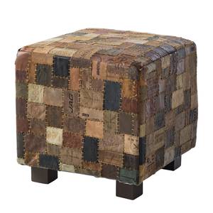 Pouf Vimioso Cuir - Marron / Gris