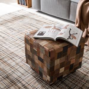 Pouf Vimioso Cuir - Marron / Gris