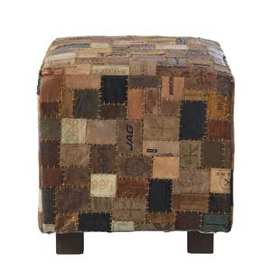 Pouf Vimioso Cuir - Marron / Gris