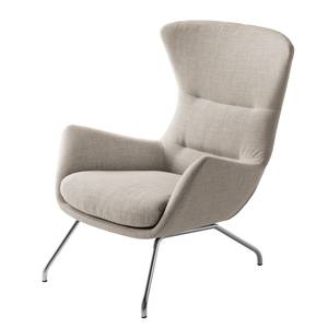 Fauteuil Hepburn II Tissu - Chrome - Tissu Milan Beige - Tissu Milan : Beige - Chrome brillant