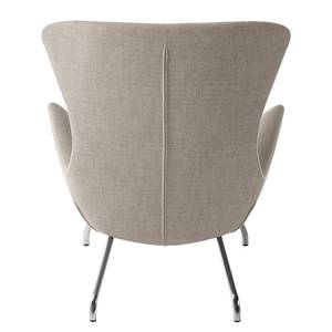 Sessel Hepburn II Webstoff Milan: Beige - Chrom glänzend