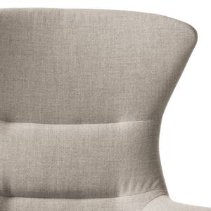 Sessel Hepburn II Webstoff - Webstoff Milan: Beige - Chrom glänzend