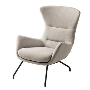 Fauteuil Hepburn II Tissu - Noir - Tissu Milan Beige - Tissu Milan : Beige - Noir