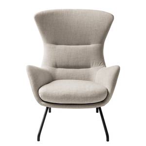 Fauteuil Hepburn II Tissu - Noir - Tissu Milan Beige - Tissu Milan : Beige - Noir