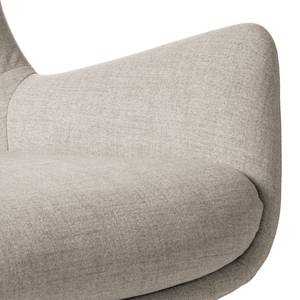 Fauteuil HEPBURN met kruisvoet geweven stof - Geweven stof Milan: Beige - Zwart