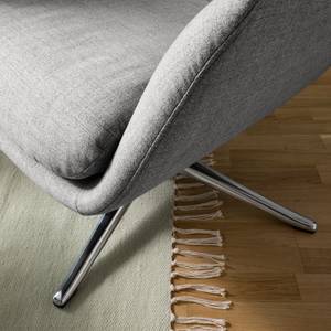 Fauteuil Hepburn III Tissu - Tissu Milan : Gris clair - Chrome brillant