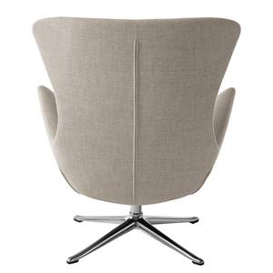 Fauteuil HEPBURN met kruisvoet geweven stof - Geweven stof Milan: Beige - Chroomkleurig glanzend