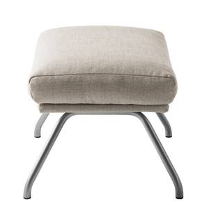 Pouf repose-pieds Hepburn II Tissu - Tissu Milan : Beige - Chrome mat