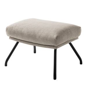 Pouf repose-pieds Hepburn II Tissu - Noir - Tissu Milan Beige - Tissu Milan : Beige - Noir