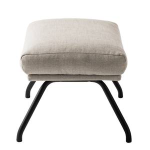 Pouf repose-pieds Hepburn II Tissu - Noir - Tissu Milan Beige - Tissu Milan : Beige - Noir