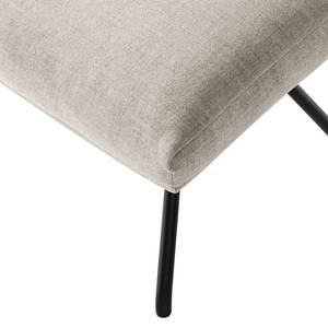 Polsterhocker Hepburn II geweven stof - Geweven stof Milan: Beige - Zwart