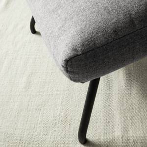 Pouf repose-pieds Hepburn II Tissu - Tissu Milan : Gris clair - Noir