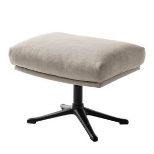 Hocker HEPBURN mit Kreuzfuß Webstoff Milan: Beige - Schwarz