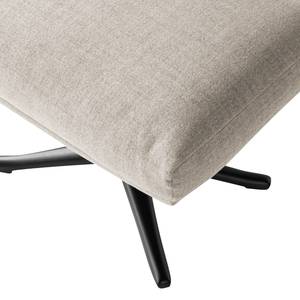 Hocker HEPBURN mit Kreuzfuß Webstoff Milan: Beige - Schwarz