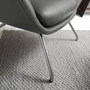 Fauteuil Hepburn II Cuir véritable - Chrome mat - Cuir véritable Neka Gris - Cuir véritable Neka : Gris - Chrome mat