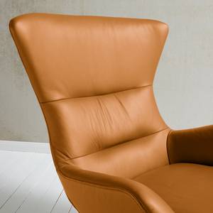 Fauteuil Hepburn II Cuir véritable - Cuir véritable Neka : Cognac - Noir