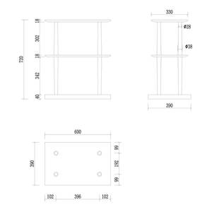 Open kast LINDHOLM deels massief eikenhout - mat wit/eikenhout - Wit - 60 x 72 cm