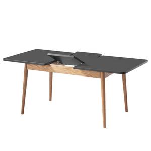 Uitschuifbare eettafel LINDHOLM (uitschuifbaar) - deels massief eikenhout - Grijs - Grijs - 140 x 90 cm