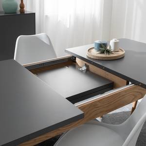 Table extensible LINDHOLM (extensible) - Partiellement en chêne massif - Gris - Gris - 140 x 90 cm