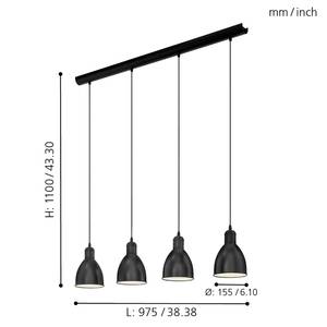 Luminaires suspendus PRIDDY Acier - 4 ampoules