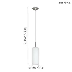 Hanglamp Troy Elegance I glas / staal - 1 lichtbron