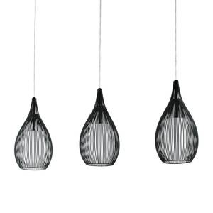 Hanglamp Razoni II glas / staal - 3 lichtbronnen - Wit/zwart