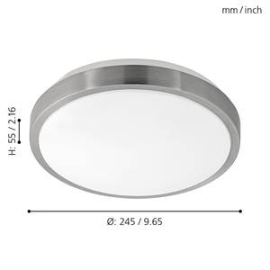 LED-plafondlamp Competa kunststof / staal - 1 lichtbron - Diameter: 25 cm