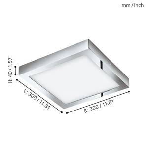 LED-Deckenleuchte Fueva VI Kunststoff / Metall - 1-flammig - Weiß / Chrom