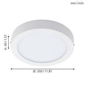 Plafonnier LED Fueva V Matériau synthétique / Métal - 1 ampoule - Blanc