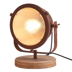 Tafellamp Carmen glas/massief grenenhout - 1 lichtbron