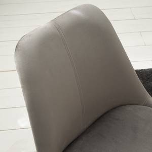 Chaises capitonnées Aledas IV Velours / Caoutchouc massif - Gris - Beige - Lot de 2