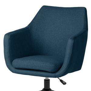 Chaise de bureau pivotante NICHOLAS Tissu / Métal - Gris clair / Noir - Tissu Cors: Bleu jean - Noir