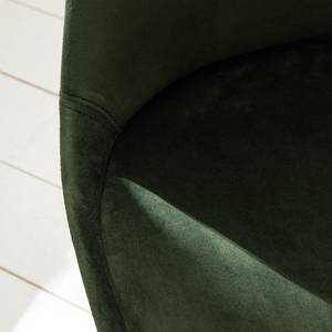 Gestoffeerde stoel Aledas IV (pootkleur) fluweel/massief rubberboomhout - Donkergroen - Beige - 2-delige set