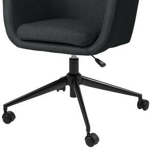 Chaise de bureau pivotante NICHOLAS Tissu / Métal - Gris clair / Noir - Tissu Cors: Anthracite - Noir