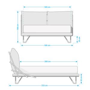 Polsterbett Alridge Kunstleder / Eisen - Weiß - 160 x 200cm