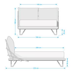 Lit capitonné Alridge Imitation cuir / Fer - 140 x 200cm - Blanc - Blanc - 140 x 200cm