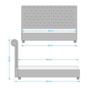 Gestoffeerd bed Lyons (incl. lattenbodem microvezel - 180 x 200cm