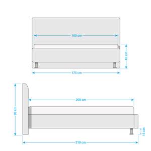 Gestoffeerd bed Rapido kunstleer - Wit - 160 x 200cm