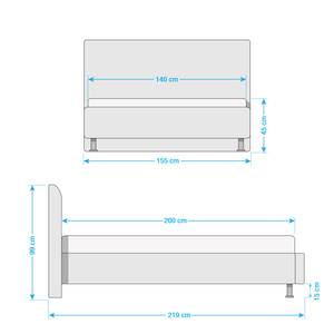 Gestoffeerd bed Rapido kunstleer - Wit - 140 x 200cm