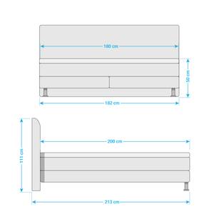 Lit boxspring METEOR Imitation cuir - Blanc - D2 souple