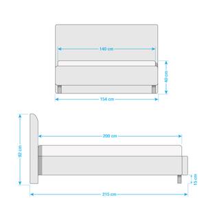 Gestoffeerd bed Cristallo kunstleer - Zwart - 140 x 200cm