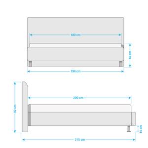 Gestoffeerd bed Cristallo kunstleer - Zwart - 180 x 200cm