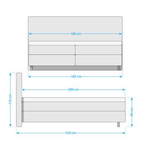 Boxspringbett Lights inkl. Topper & Beleuchtung - Kunstleder - Schwarz - Schwarz - 180 x 200cm - Kein Bettkasten