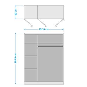 Kleiderschrank Odari 3 Türig - 152,8 cm - Breite: 153 cm