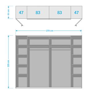 Combikast Padilla wit - 270 cm (4-deurs) - Breedte: 270 cm