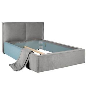 Lit capitonné Kinx Tissu - 160 x 200cm - Gris - Tissu KINX : Gris - 160 x 200cm