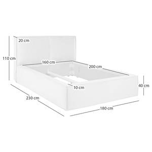 Polsterbett KINX Webstoff - Stoff KINX: Grau - 160 x 200cm - Ohne Matratze - Kein Bettkasten - 110 cm