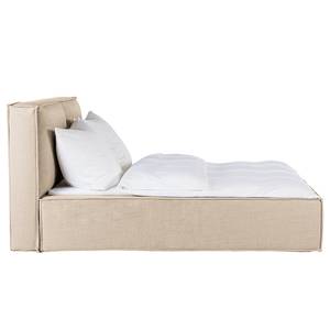 Lit capitonné Kinx Tissu - Tissu KINX : Beige - 140 x 200cm - Sans matelas - Pas de tiroir de lit - 110 cm