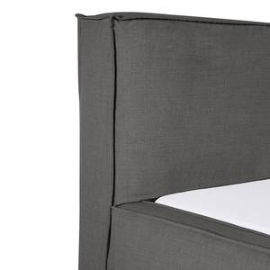 Lit capitonné Kinx Tissu - 160 x 200cm - Anthracite - Tissu KINX : Anthracite - 160 x 200cm