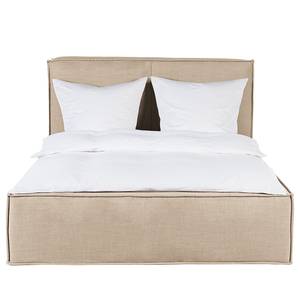 Lit capitonné Kinx Tissu - Tissu KINX : Beige - 180 x 200cm - Sans matelas - Pas de tiroir de lit - 110 cm